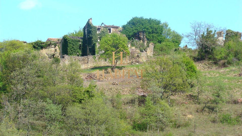 Istria, Groznjan, building plot 2400m2, marked ruins, old village