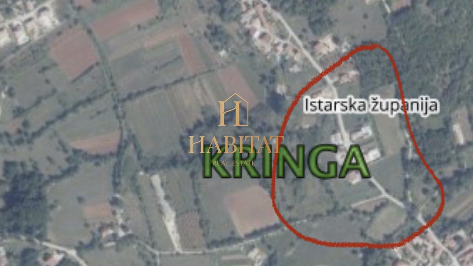 Building land 1245m2 for sale, Tinjan, €87,500