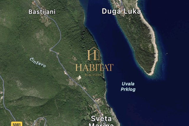 Istra , Labin , Baštijani , gradjevinska parcela 821m2 , prodaja , pogled na more