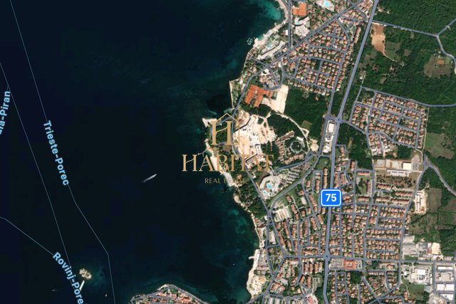 Istra , Porec , gradjevinska parcela 800m2 , pogled na more