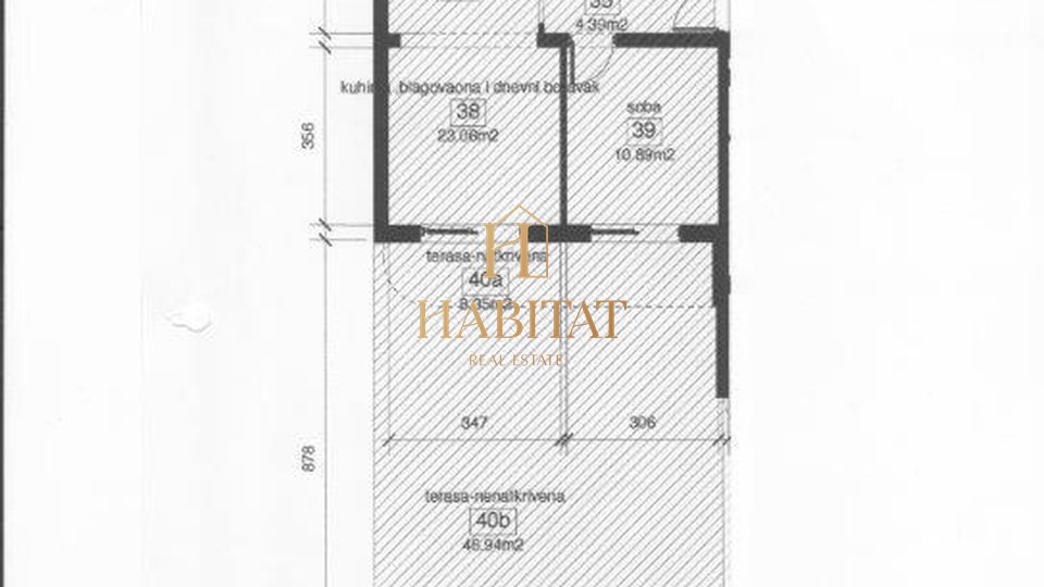 Opatija, stan 62 m2, 1S+DB, terasa od 40 m2