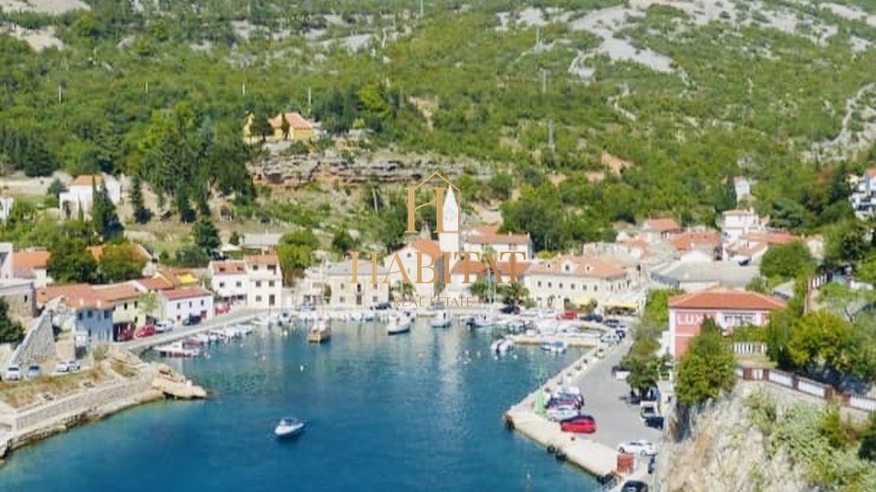 Jablanac, Baugrundstück 439m2, 100m vom Meer entfernt, Meerblick