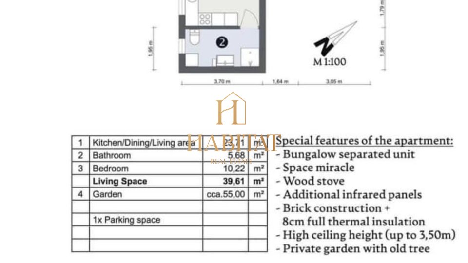 Istrien, Buje, Bibali, Wohnung 76m2, 2 Schlafzimmer + Badezimmer